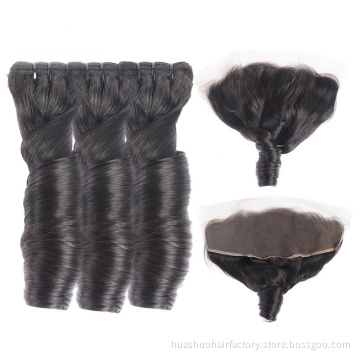 100 Virgin Human Hair Spring Curls Weave Twist Hair Extension And Frontal Closure Spring Curl Style